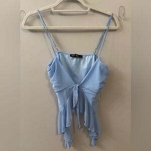 Elegant Blue Spaghetti Strap Top